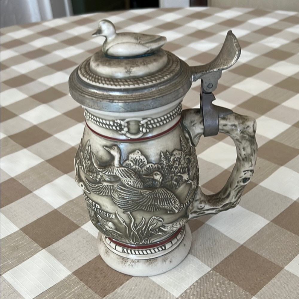 Avon Duck themed Stein with Ornate Lid